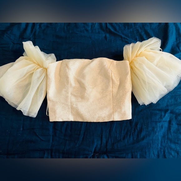 Anthropologie Sunday in Brooklyn Tulle Off The Shoulder Tapestry Bodice Top NWT - Picture 5 of 11